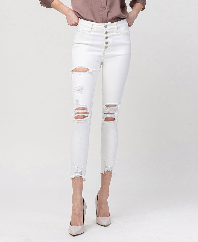 Front product images of Exhilaration - High Rise Button Up Skinny Jeans