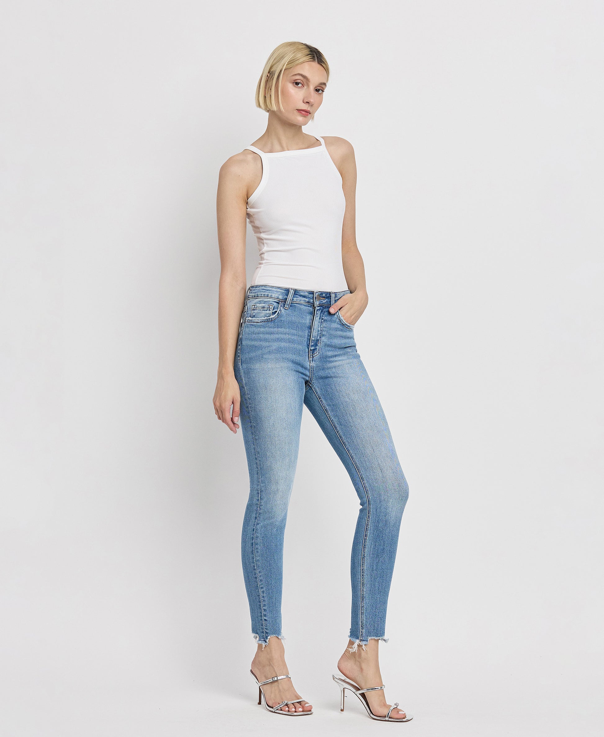 Right 45 degrees product image of Innovation - High Rise Skinny Jeans