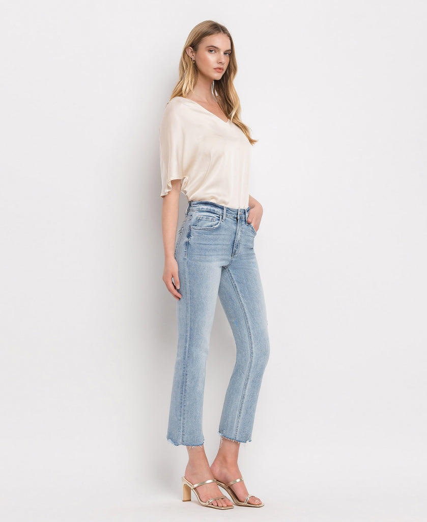 Right 45 degrees product image of Polite - High Rise Crop Straight Jeans