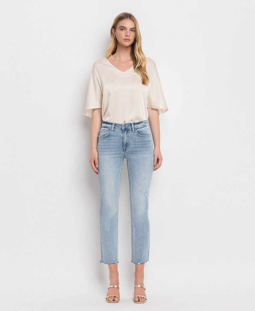 Front product images of Polite - High Rise Crop Straight Jeans