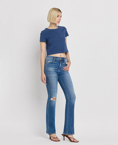 Right 45 degrees product image of Bergenia - High Rise Bootcut Jeans