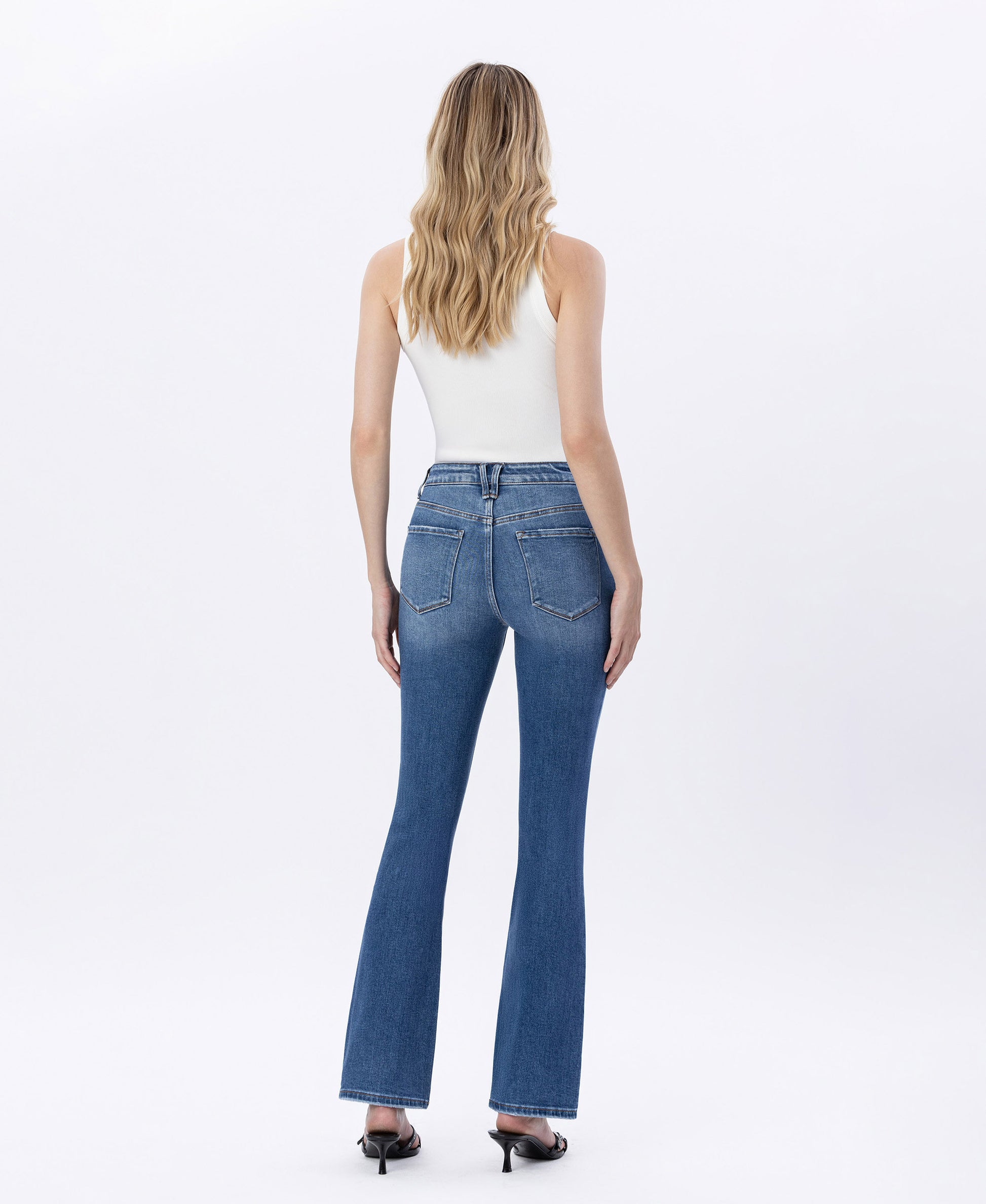 Back product images of Bergenia - High Rise Bootcut Jeans