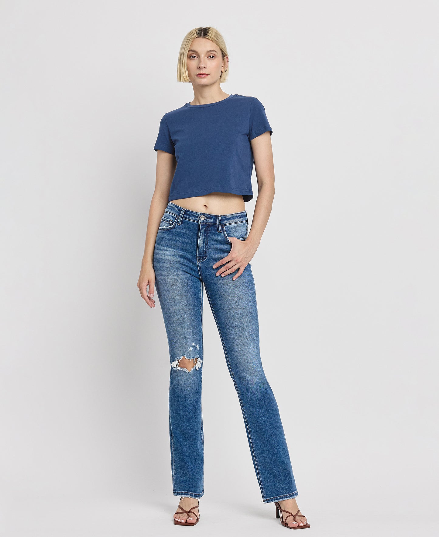 Front product images of Bergenia - High Rise Bootcut Jeans