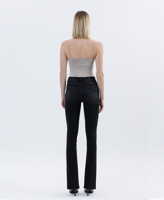 BACK product images of Crocus - High Rise Slit Hem Slim Bootcut Jeans