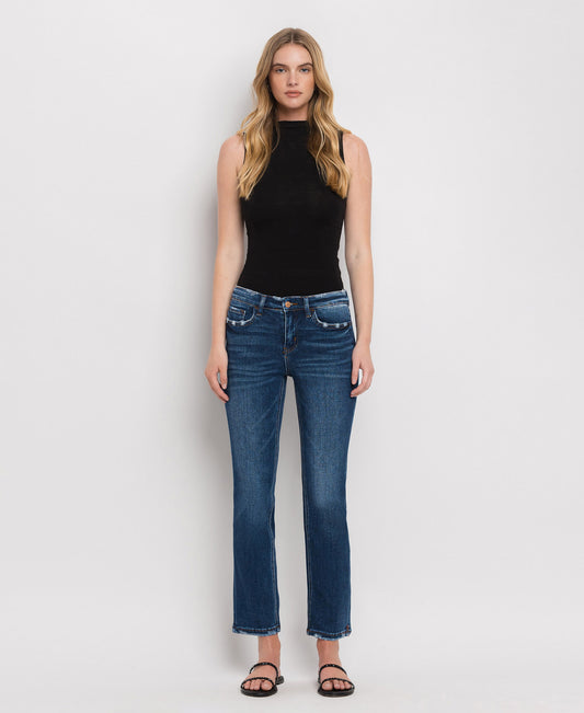 Front product images of Wax Plant - Mid Rise Ankle Slim Straight Jeans