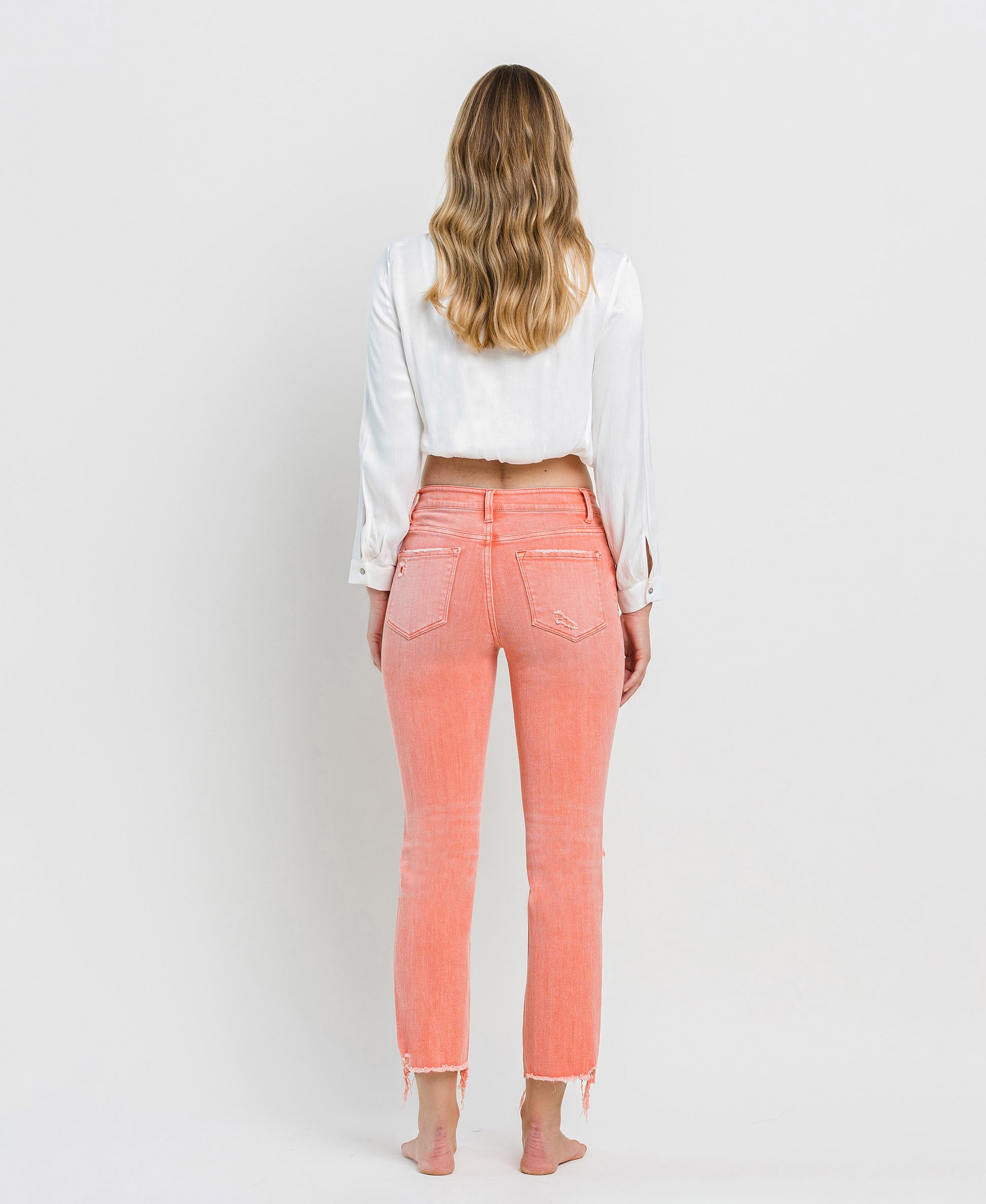 Back product images of Lantana - High Rise Ankle Slim Straight Jeans