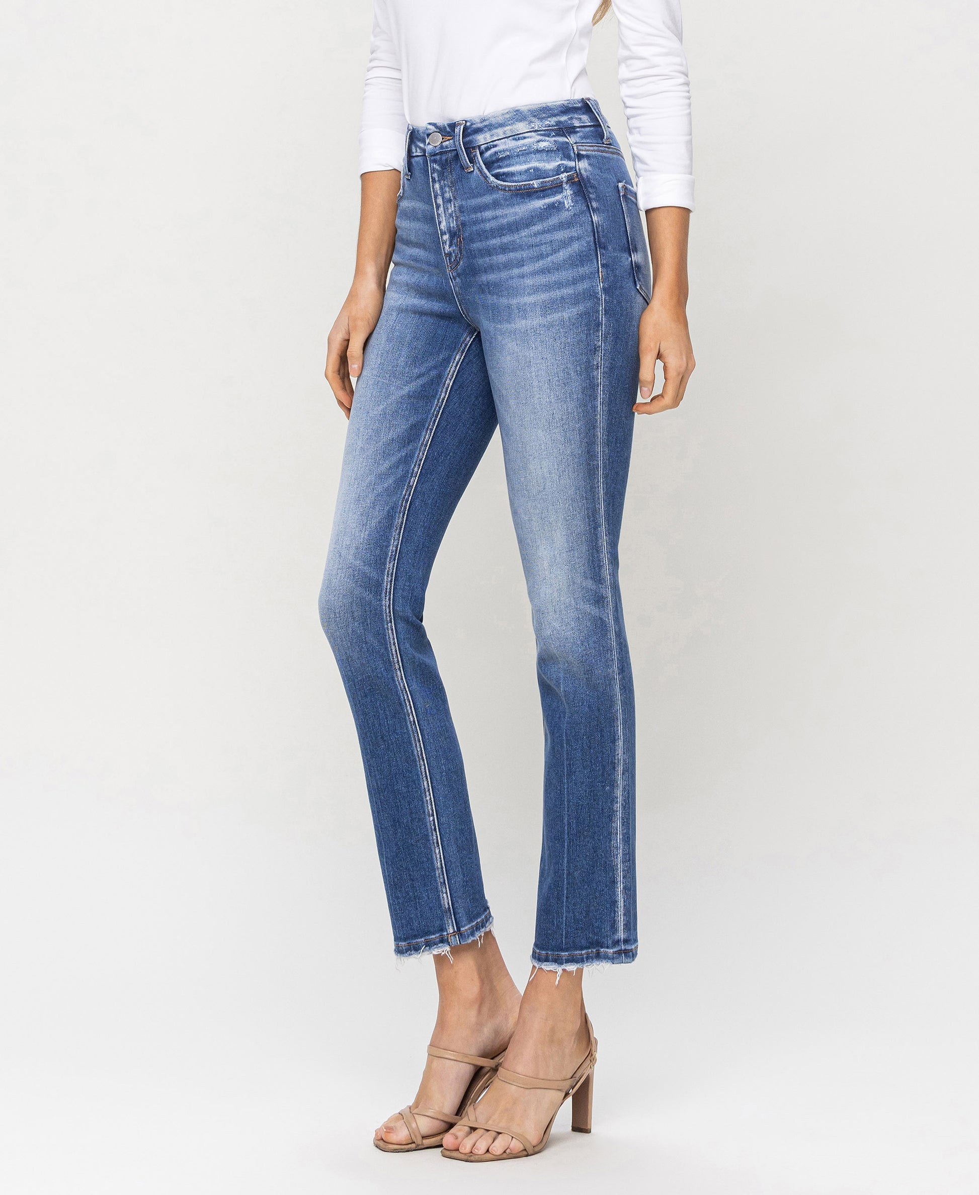 Left 45 degrees product image of Poised - High Rise Slim Straight Jeans