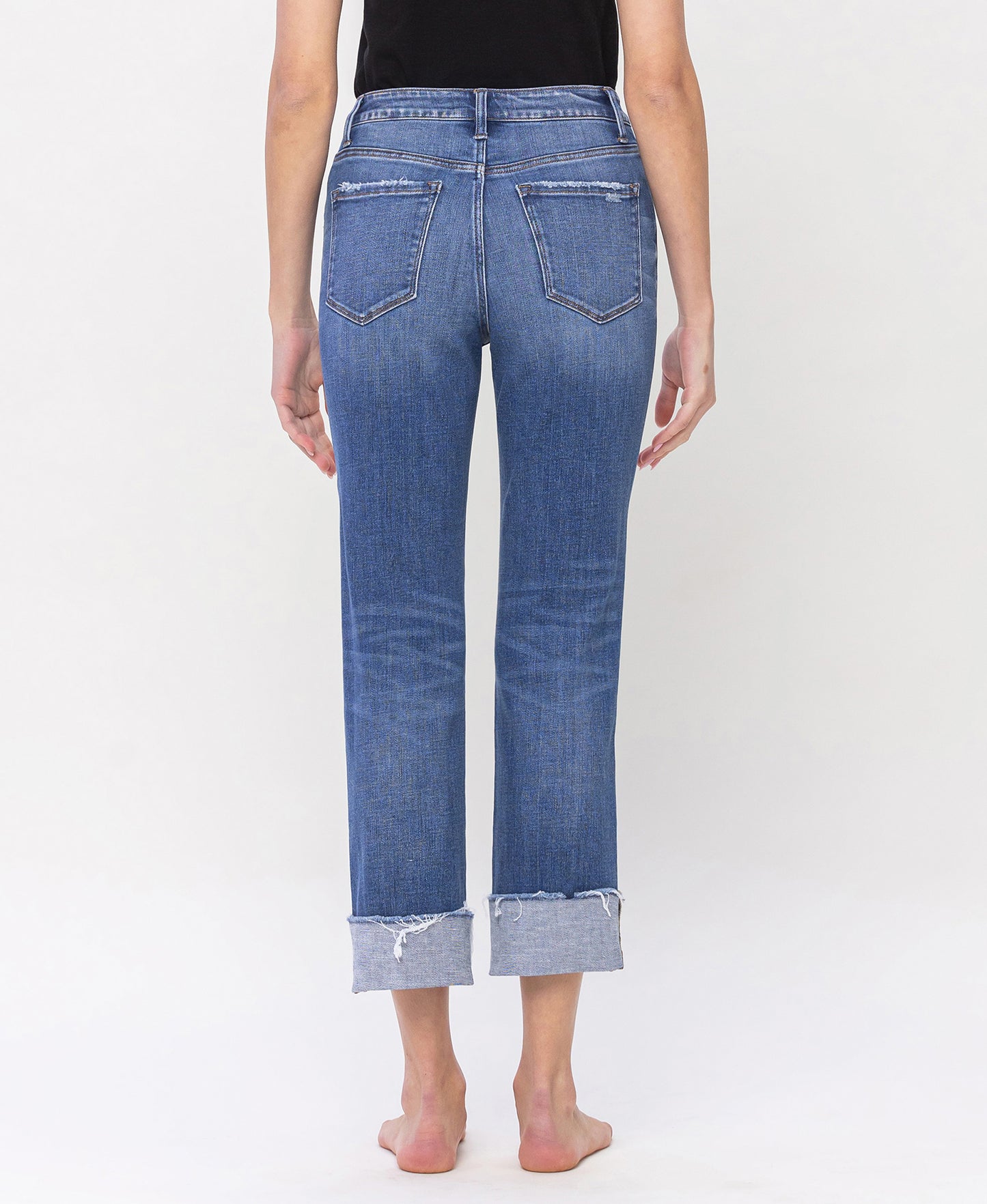 Back product images of Sensible - High Rise Cuffed Straight Jeans