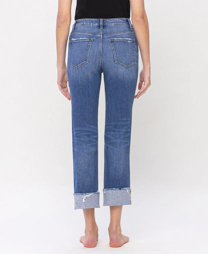 Back product images of Sensible - High Rise Cuffed Straight Jeans