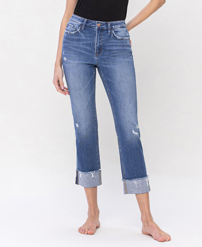 Front product images of Sensible - High Rise Cuffed Straight Jeans