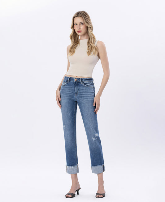 Front product images of Sensible - High Rise Cuffed Straight Jeans