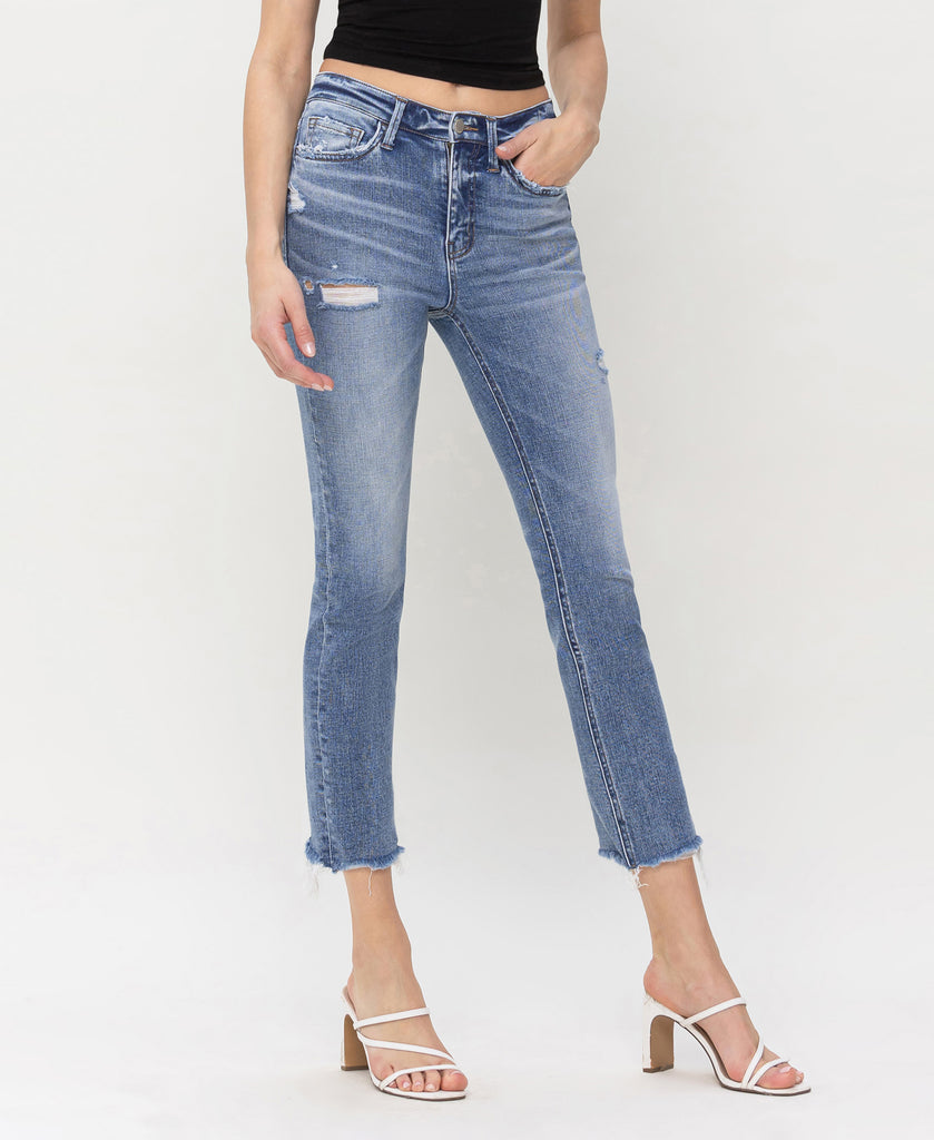 Right 45 degrees product image of Aspiration - High Rise Slim Straight Jeans