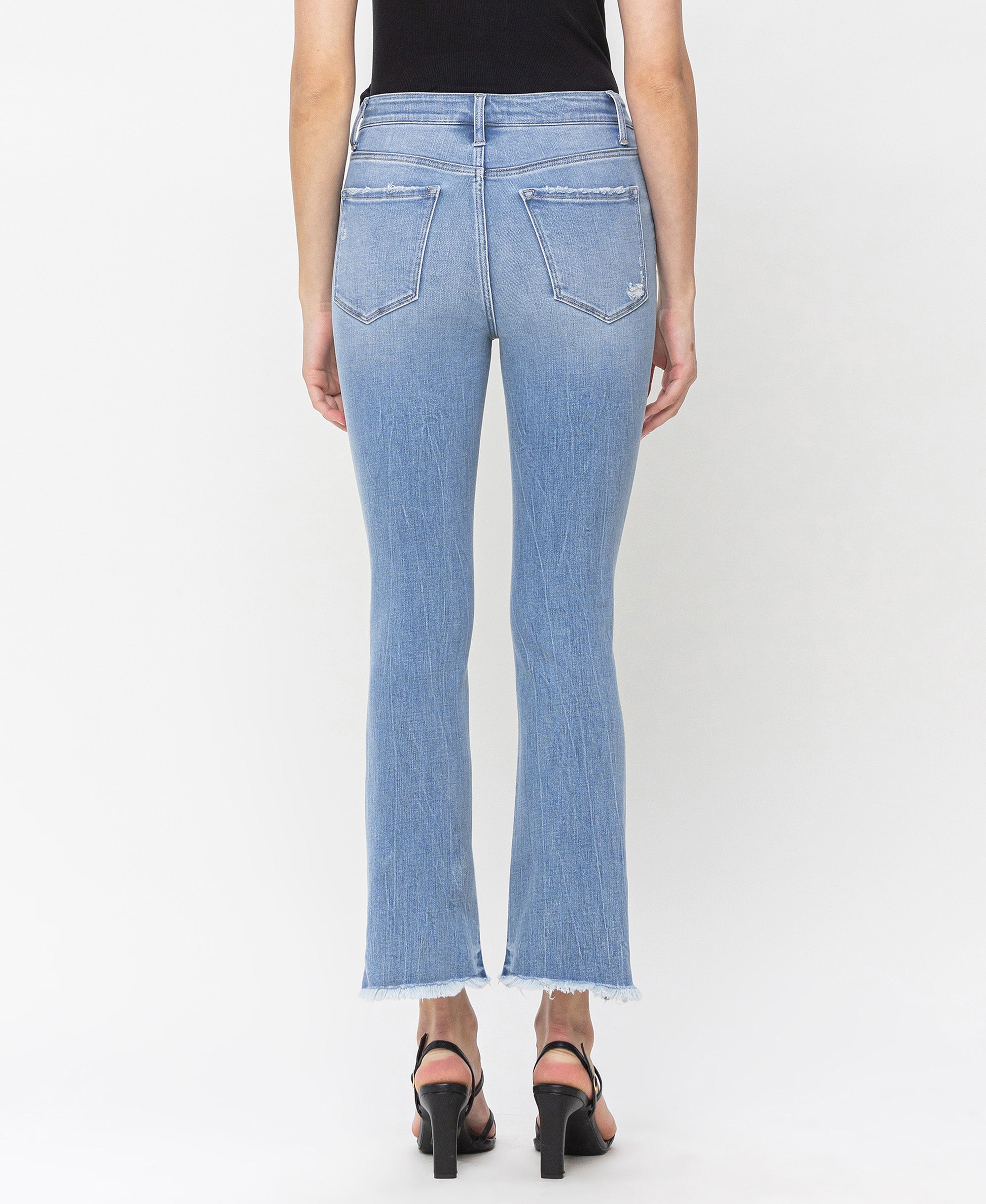 Flying Monkey High Rise Frayed Hem Kick Flare