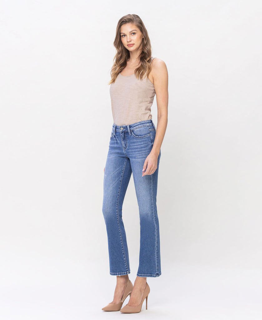 Left 45 degrees product image of Clean - Low Rise Slim Ankle Bootcut Jeans
