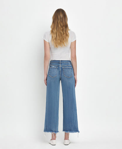 Back product images of Sagacity - High Rise Crop Wide Leg Jeans

