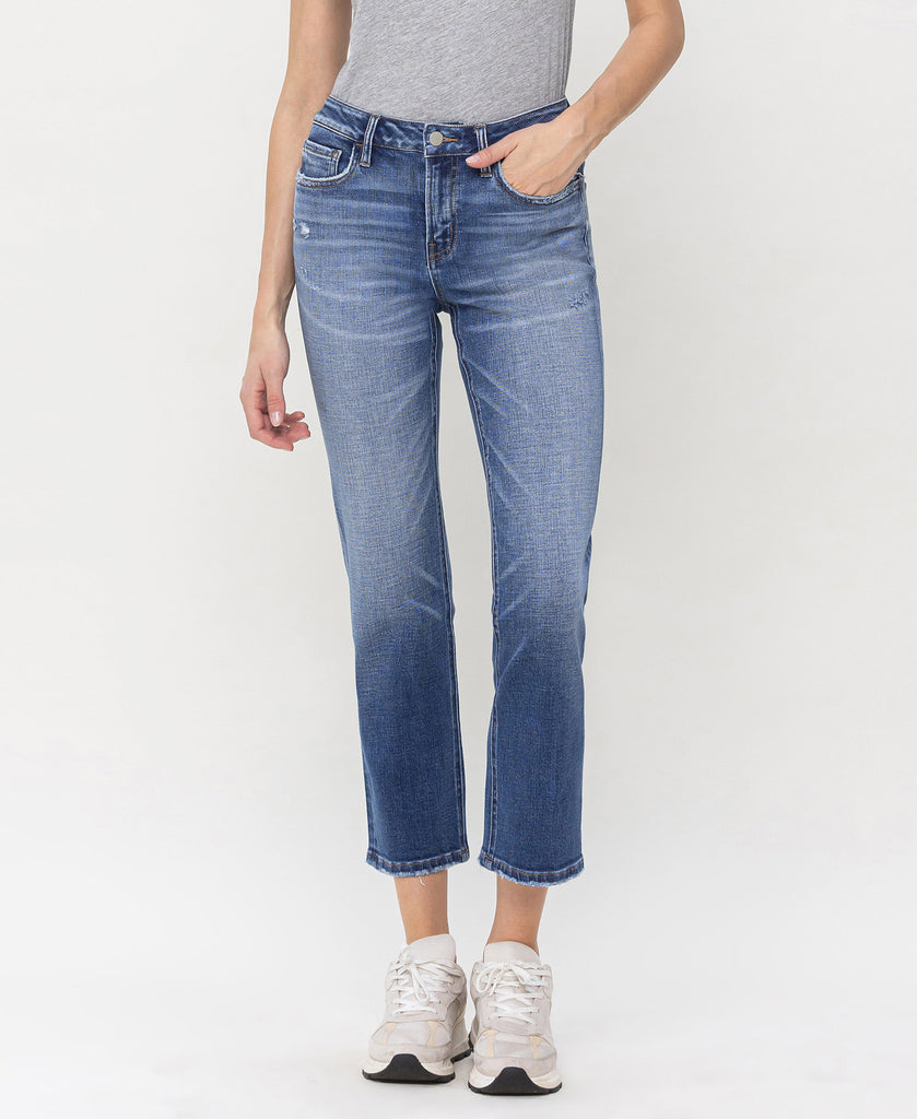 Front product images of Impartially - Mid Rise Straight Jeans