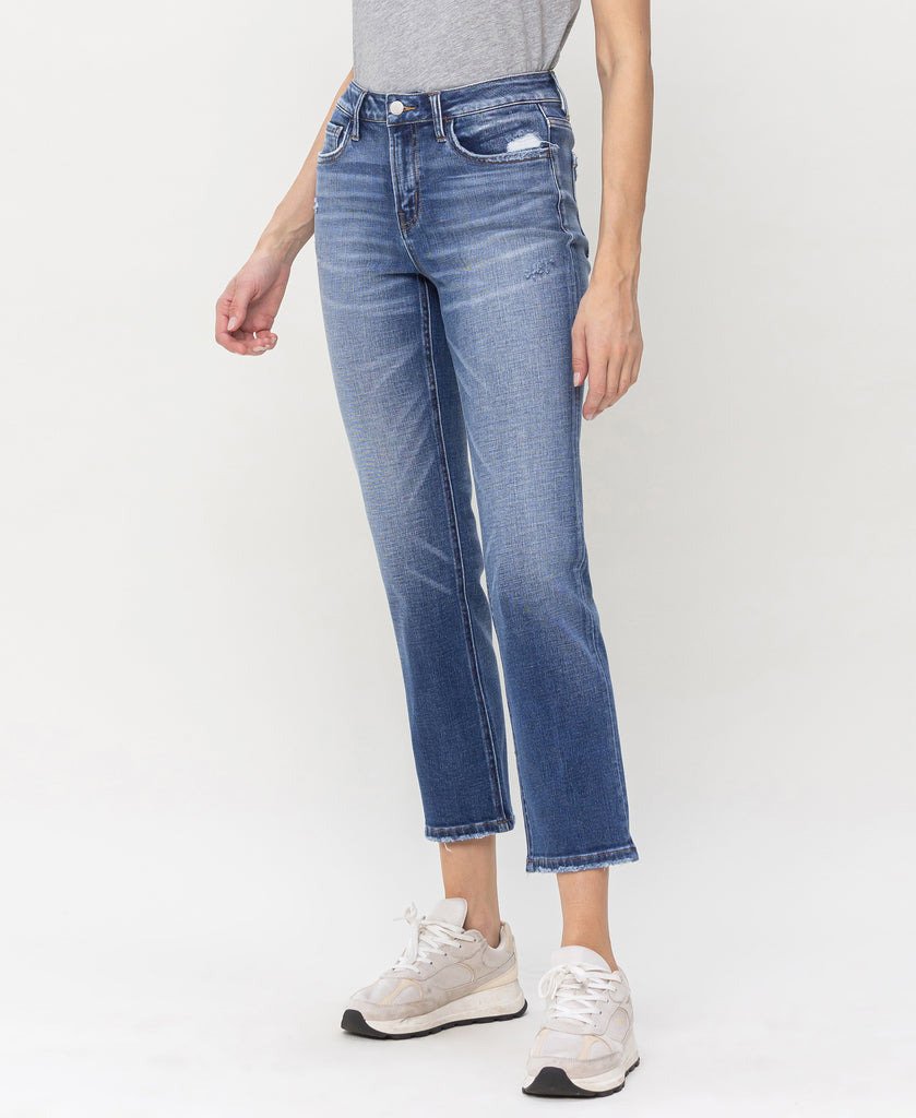 Left 45 degrees product image of Impartially - Mid Rise Straight Jeans