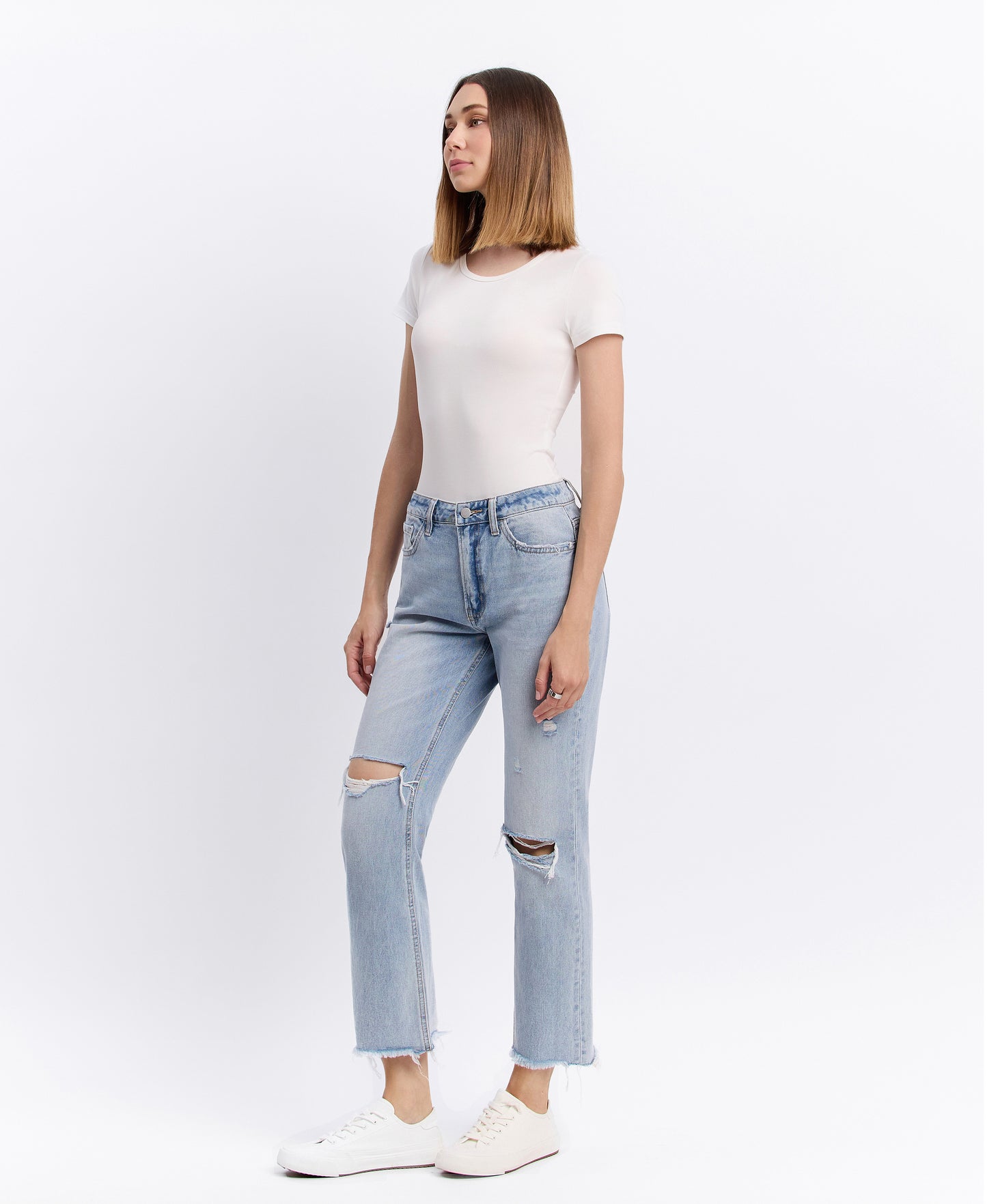 Left 45 degrees product image of Flexible - Super High Rise Relaxed Straight Jeans
