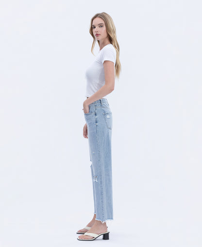 Left side product images of Flexible - Super High Rise Relaxed Straight Jeans