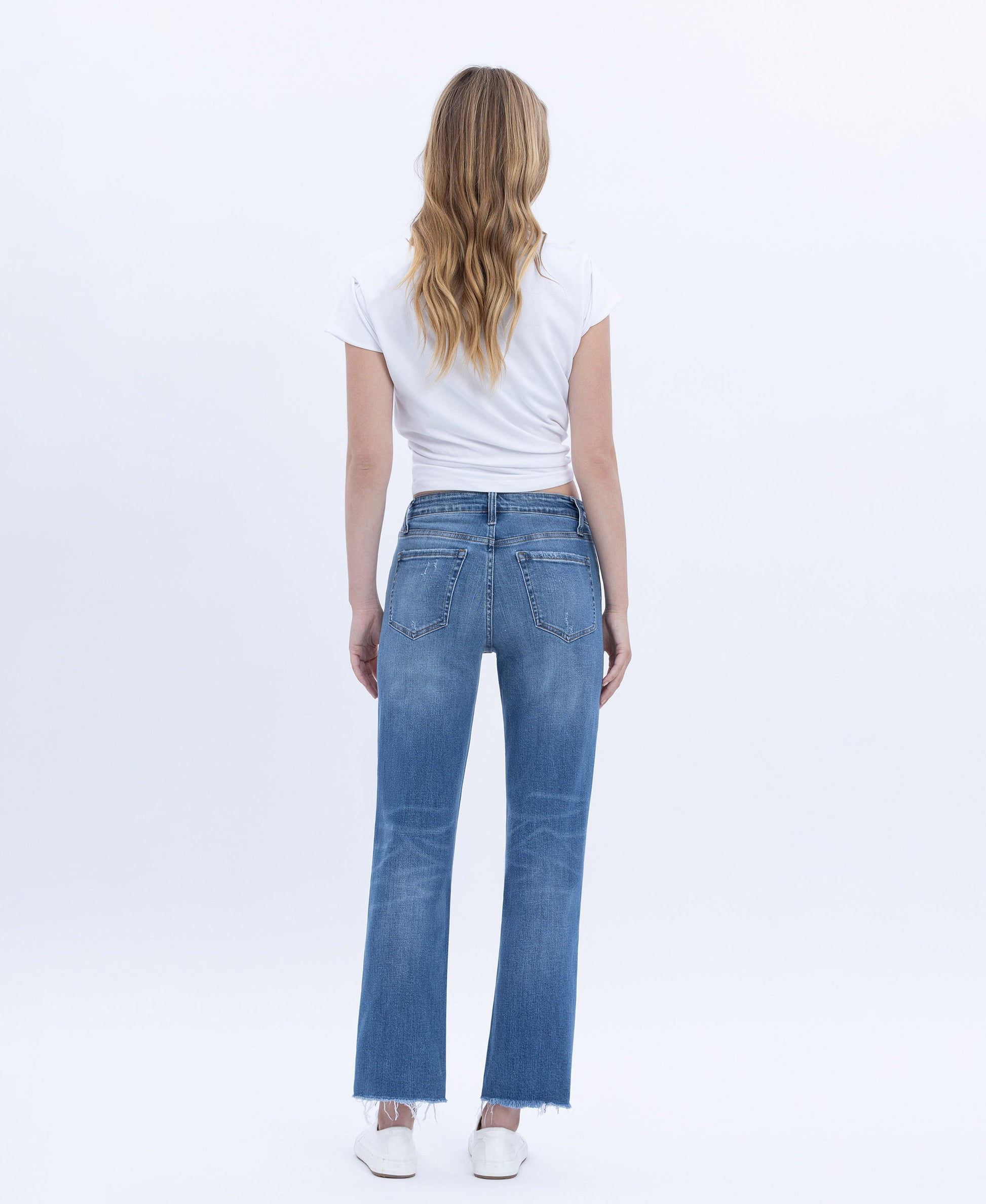 Back product images of Tranquility - Mid Rise Crop Straight Jeans