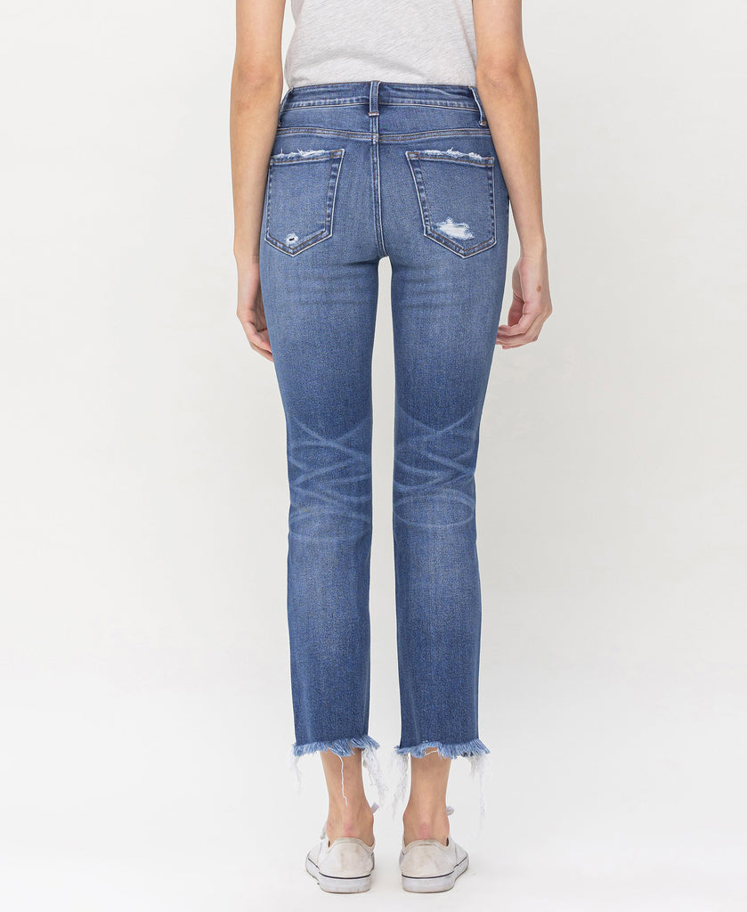 Back product images of Congenial - Mid Rise Crop Slim Straight Jeans