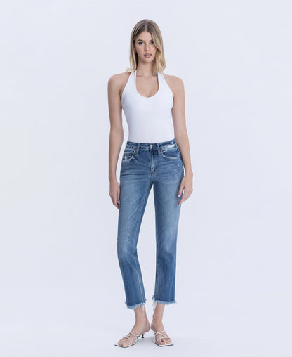 Front product images of Congenial - Mid Rise Crop Slim Straight Jeans