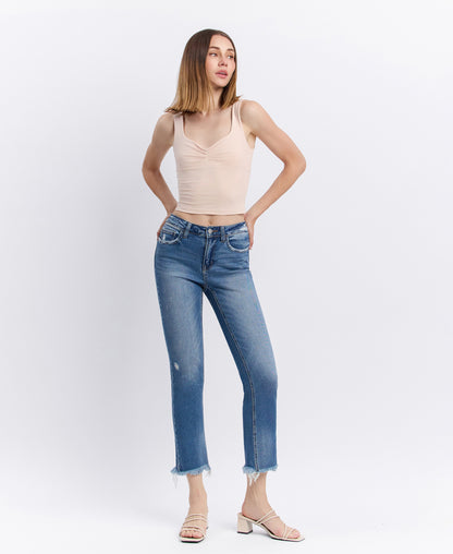 Front product images of Congenial - Mid Rise Crop Slim Straight Jeans