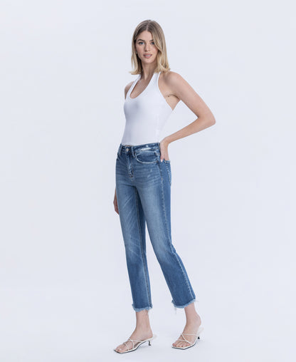 Left 45 degrees product image of Congenial - Mid Rise Crop Slim Straight Jeans