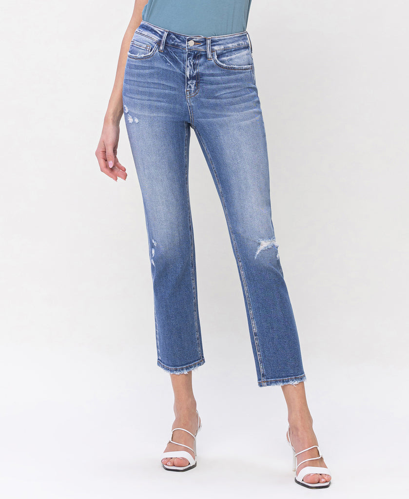 Front product images of Excellant - High Rise Slim Straight Jeans