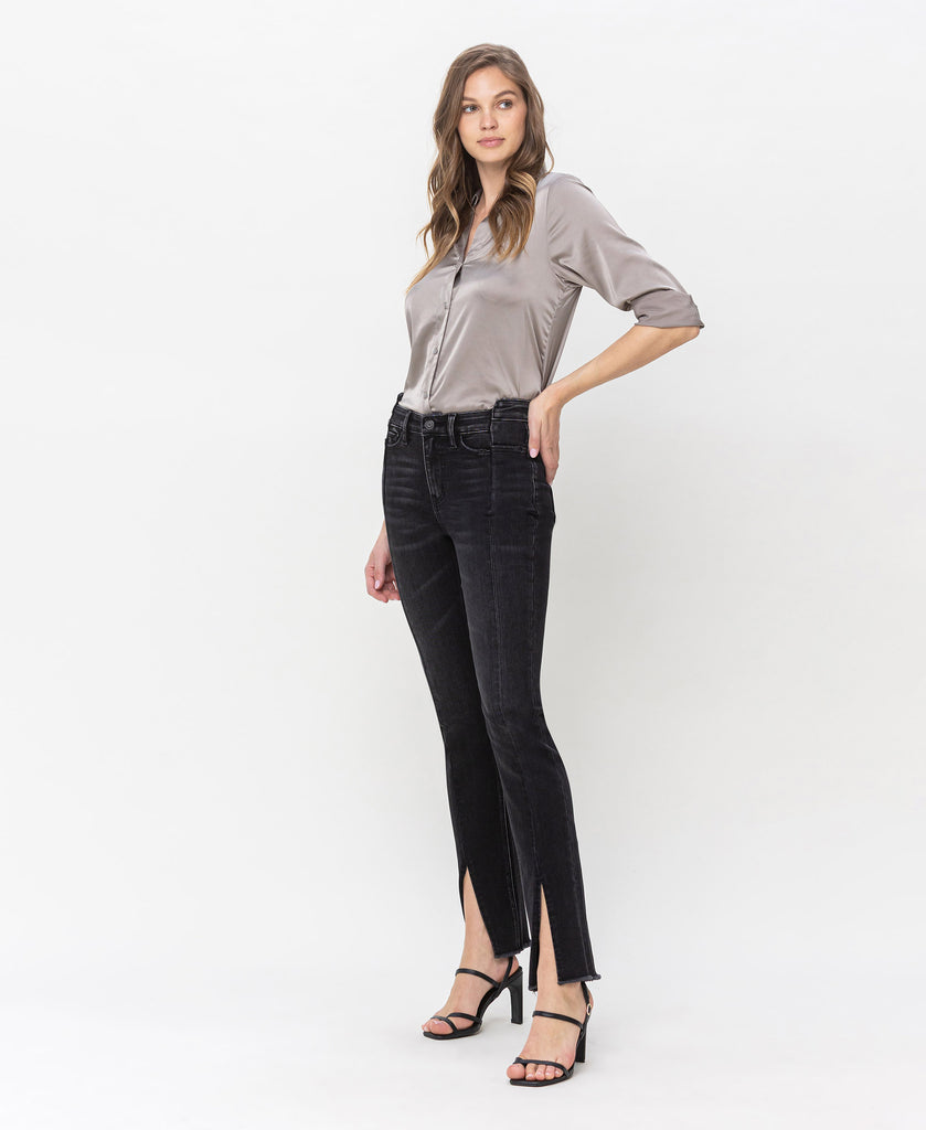 Left side product images of Rectify - High Rise Slim Straight Jeans
