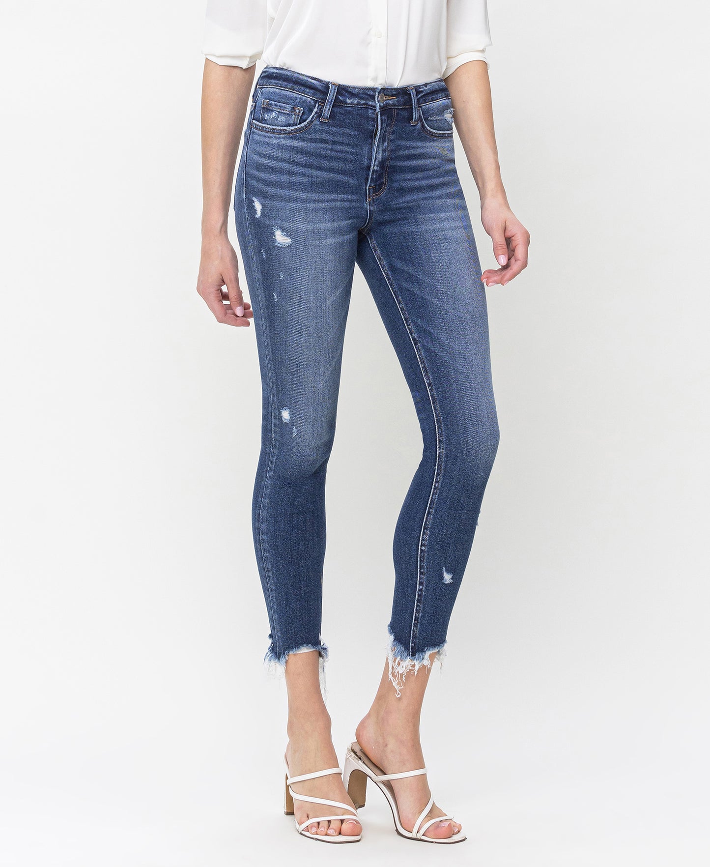 Right 45 degrees product image of Counter Attack - High Rise Crop Skinny Jeans