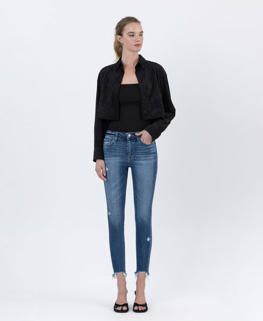 Front product images of Counter Attack - High Rise Crop Skinny Jeans