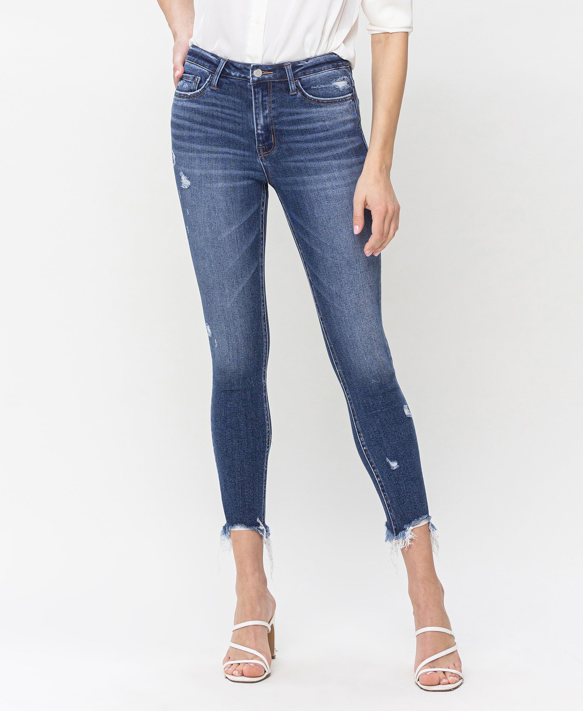 Front product images of Counter Attack - High Rise Crop Skinny Jeans