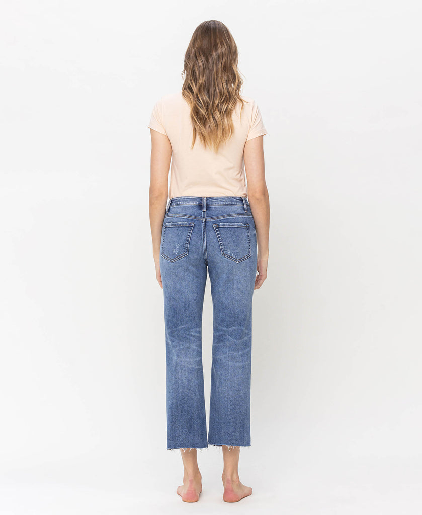 Back product images of Worked - High Rise Cropped Straight Jeans
