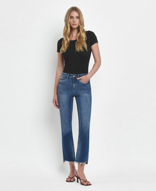 Front product images of Ingenuity - High Rise Step Hem Cropped Flare Jeans