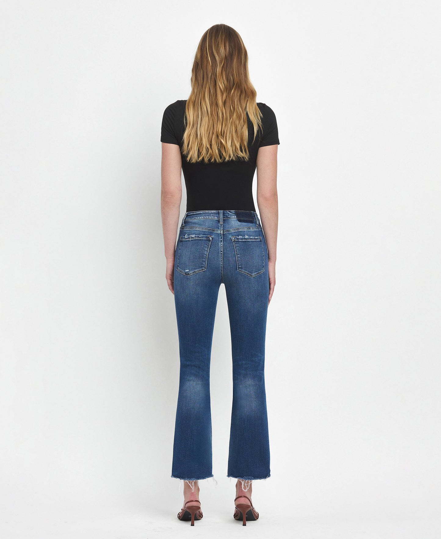 Back product images of Ingenuity - High Rise Step Hem Cropped Flare Jeans