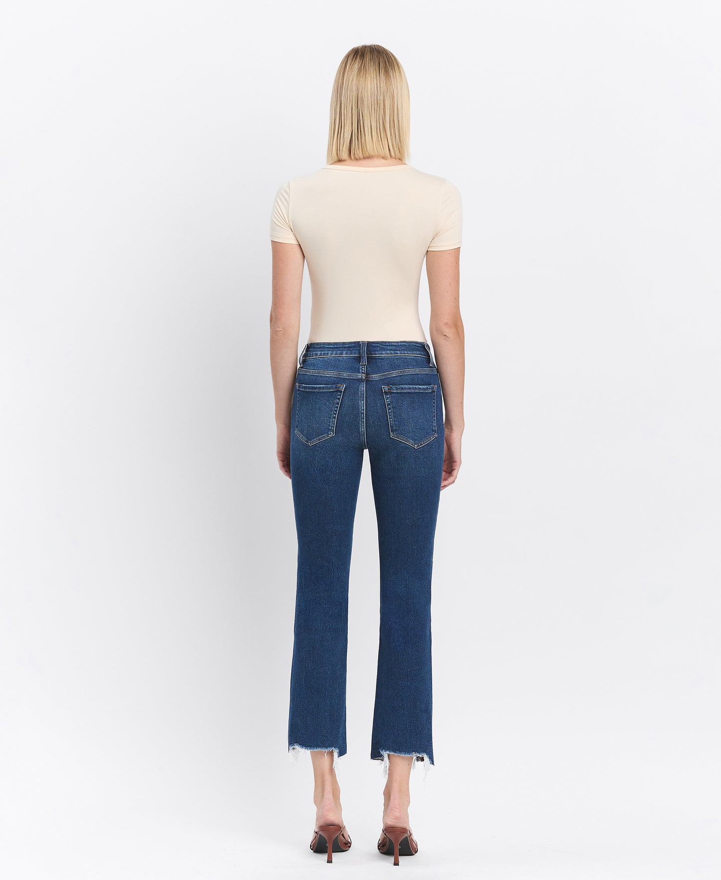 Back product images of Effusive - High Rise Crop Slim Straight Jeans