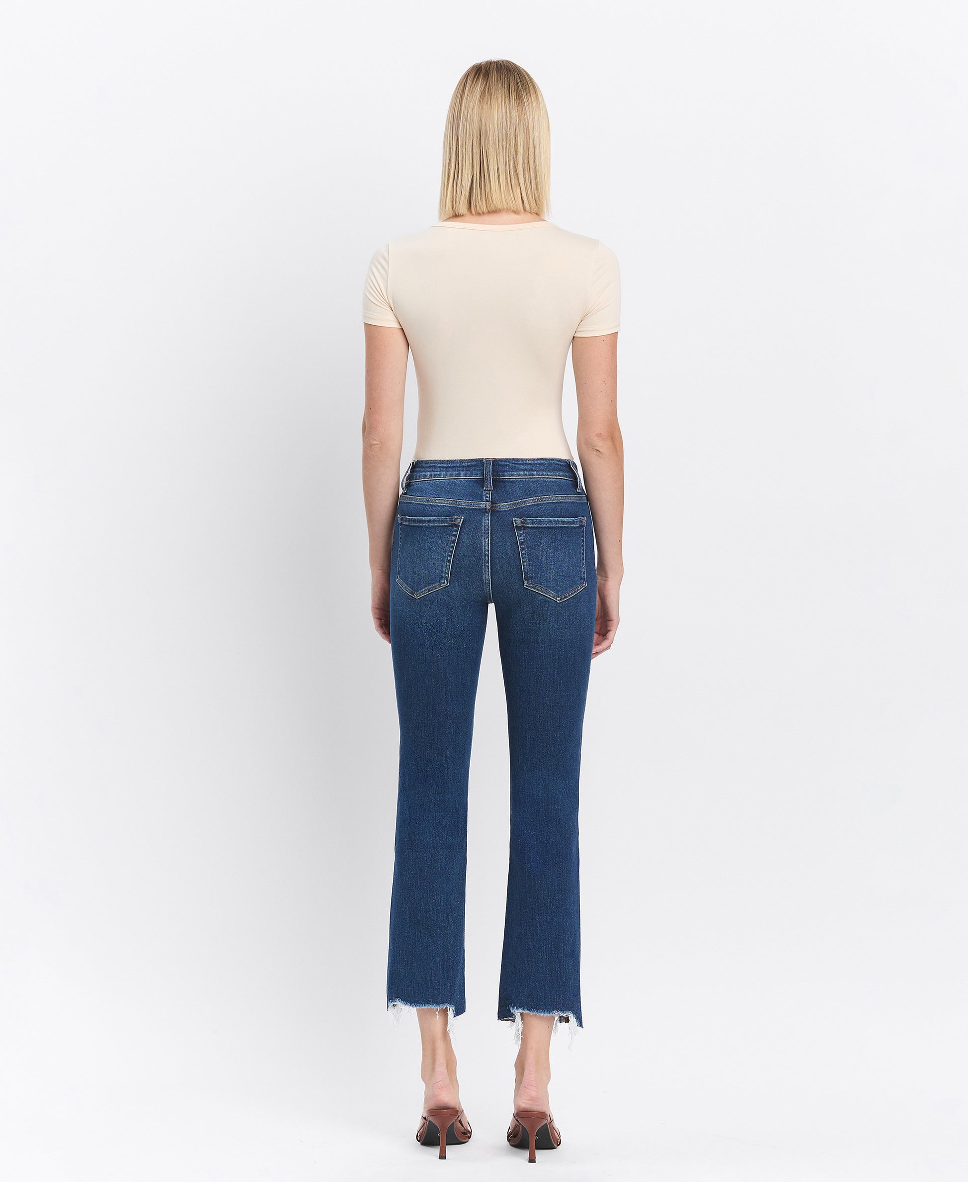 Back product images of Effusive - High Rise Crop Slim Straight Jeans