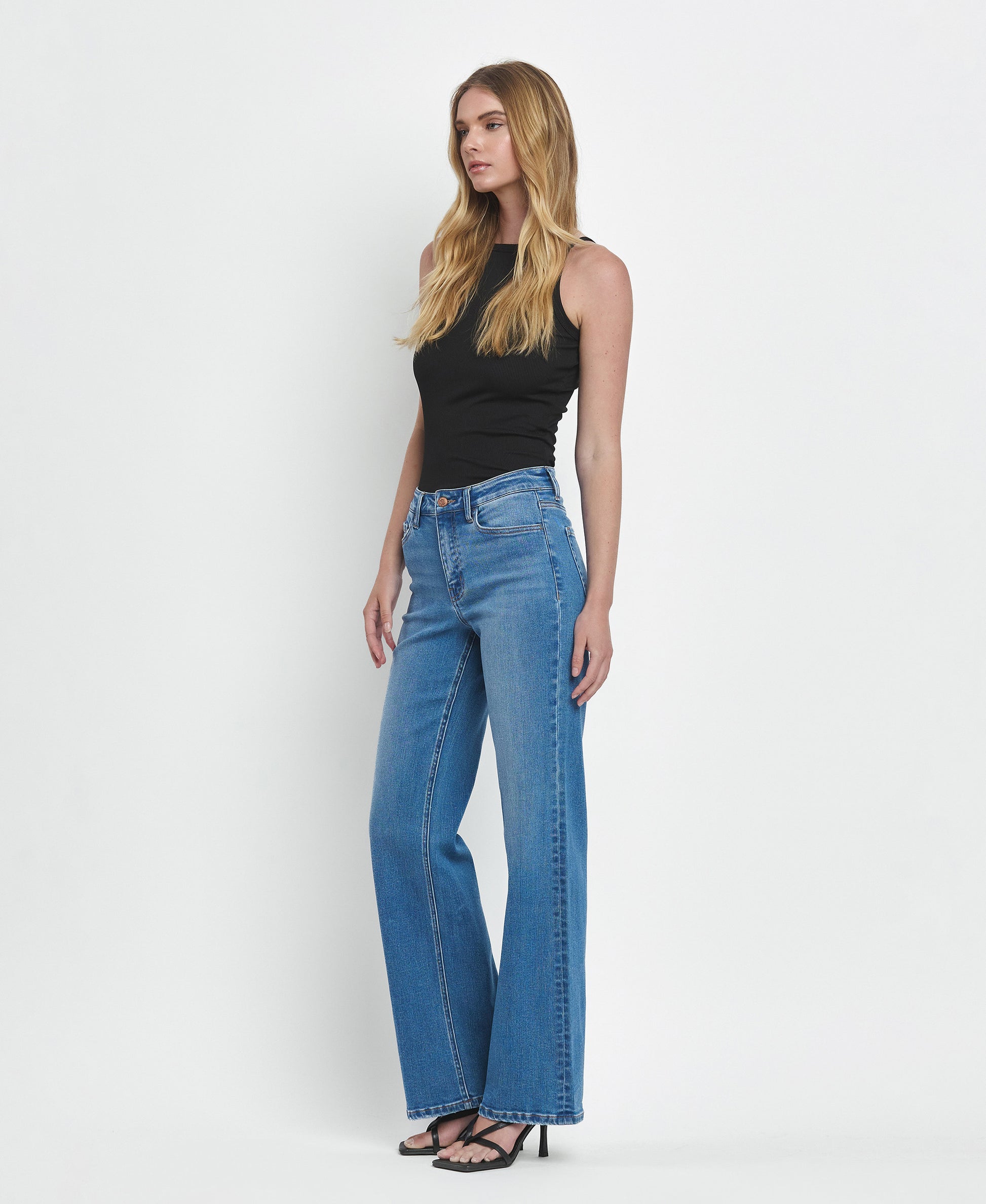 Left 45 degrees product image of Refinery - High Rise Wide Leg Jeans