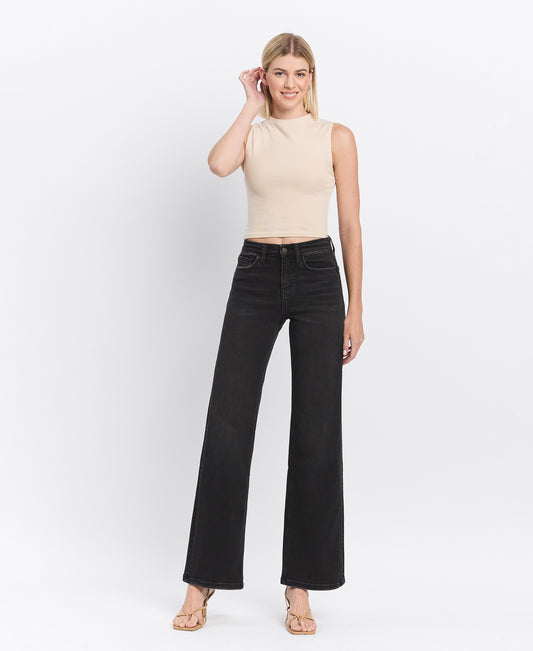 Front product images of Encourage - High Rise Loose Fit Wide Jeans