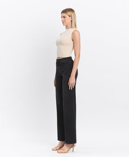 Left 45 degrees product image of Encourage - High Rise Loose Fit Wide Jeans