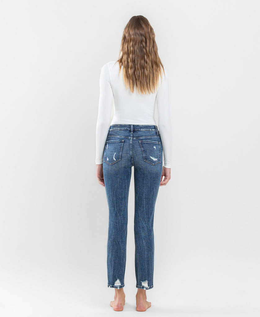 Back product images of Providence - Mid Rise Distressed Crop Slim Straight Jeans