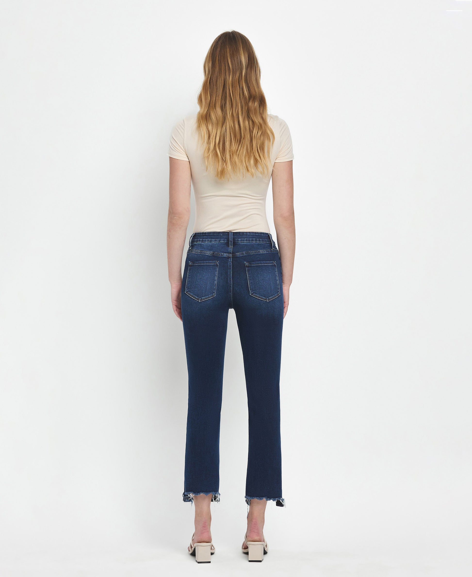 Back product images of Ardent - High Rise Crop Slim Straight Jeans