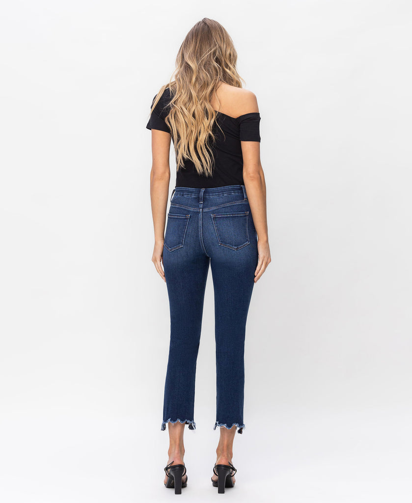 Back product images of Ardent - High Rise Cropped Slim Straight Jeans