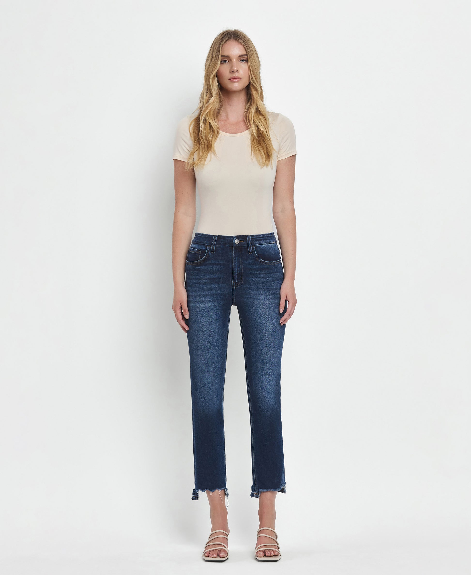 Front product images of Ardent - High Rise Crop Slim Straight Jeans