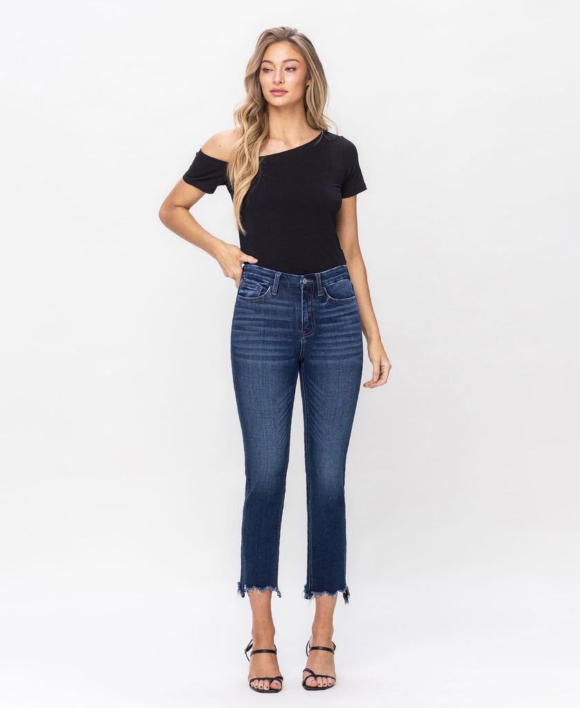 Front product images of Ardent - High Rise Cropped Slim Straight Jeans