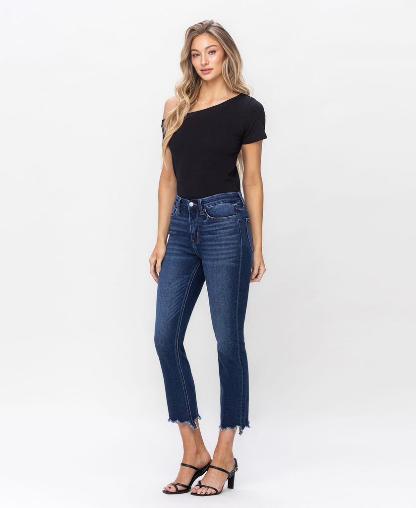 Left 45 degrees product image of Ardent - High Rise Cropped Slim Straight Jeans