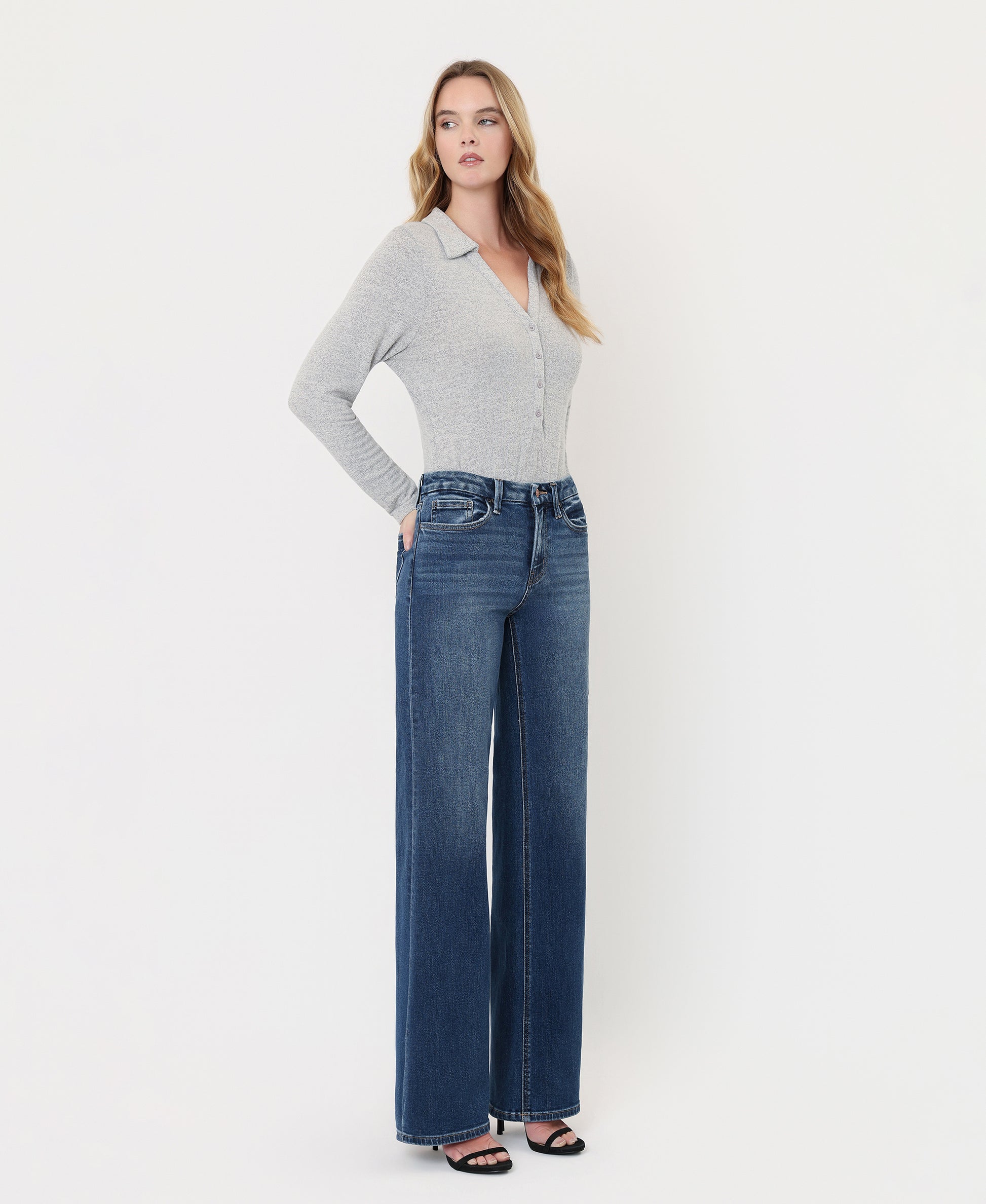 Right 45 degrees product image of Irresistible - High Rise Loose Wide Leg Jeans