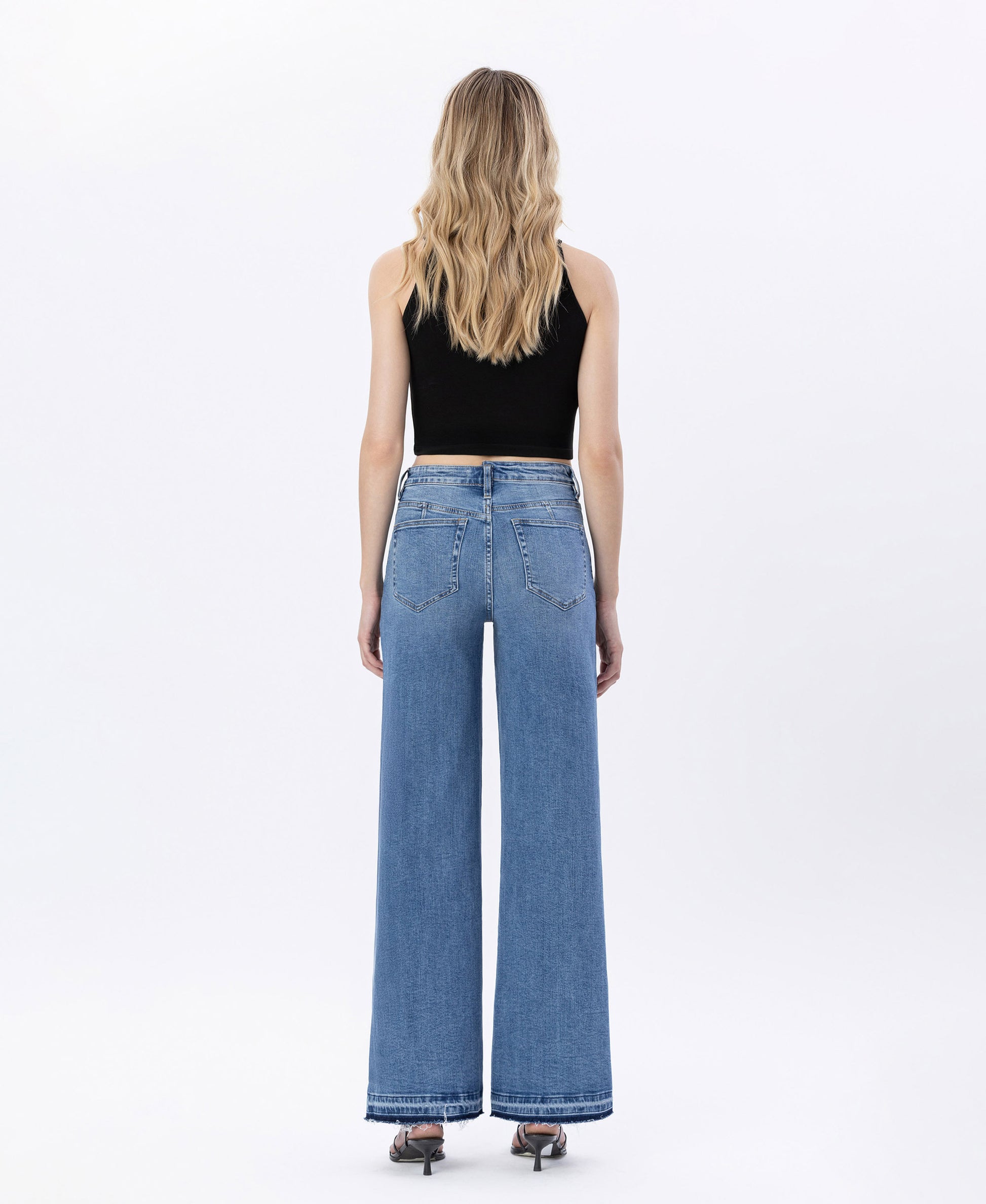 back image of Resolute - Super High Rise Split Seam Wide Leg Jeans

