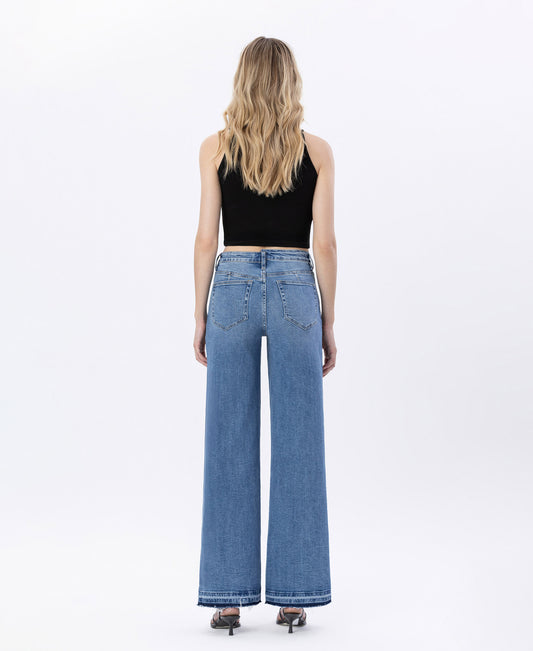 back image of Resolute - Super High Rise Split Seam Wide Leg Jeans
